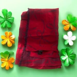 Ann Taylor Red Floral Scarf